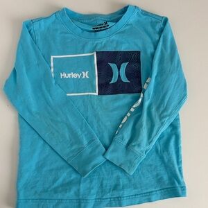 Hurley Boy’s Aqua Long Sleeve Tee